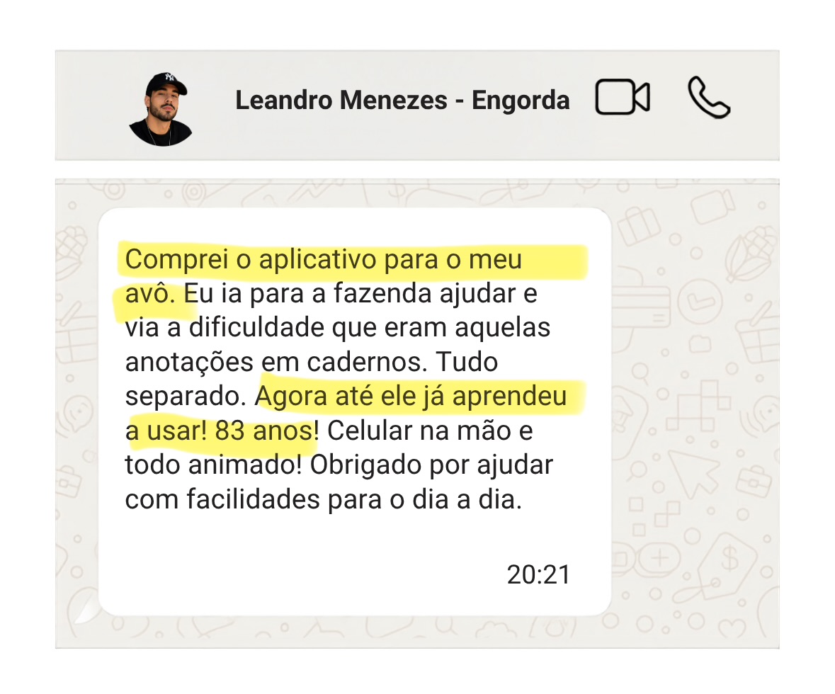 Cliente conta que comprou o aplicativo para o avo de 83 anos, que aprendeu a usar sozinho